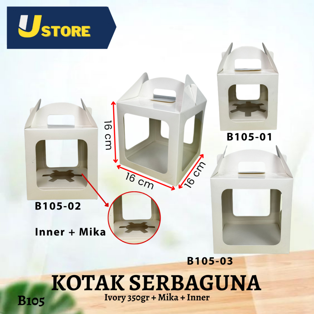 

Box Hamper -KOTAK HOLOGRAM - Gable Box - Kotak Serbaguna - B105 & B104
