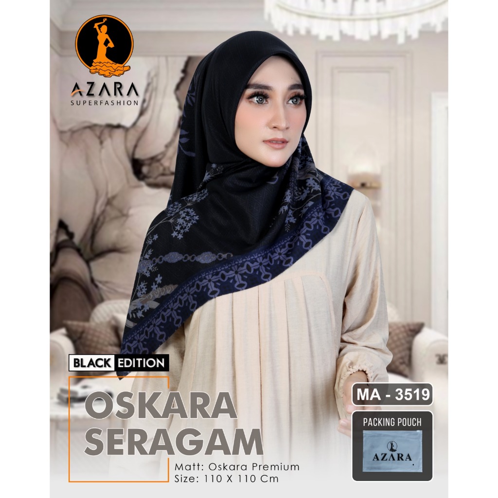 Oskara hitam voal free pouch bisa seragam motif 7
