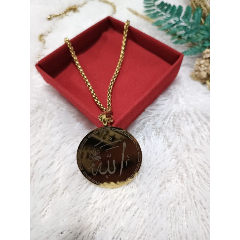 Kalung Titanium islami Lafadz Allah | Kalung muslim | Kalung Anti Karat | Kalung Hijab | Kalung Cust