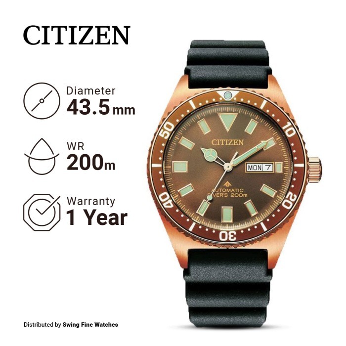 JAM TANGAN PRIA CITIZEN NY0125 RUBBER ORIGINAL
