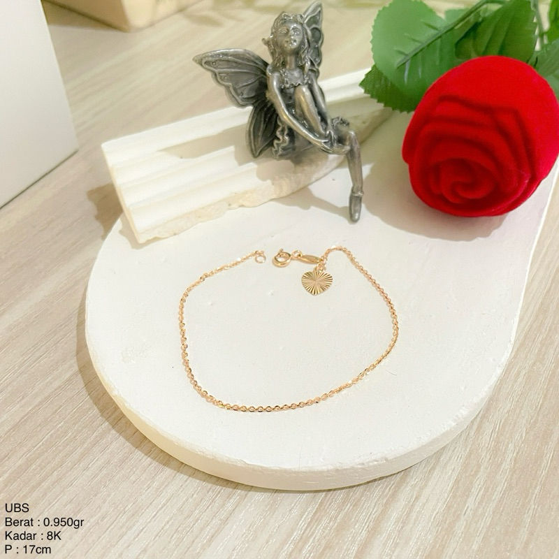 Perhiasan Gelang Emas Rantai Siem Hollow Fancy UBS 8k/375 dan 10k / 420