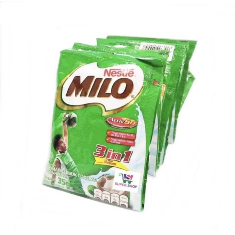 

Milo 3 In 1 1 renceng isi 10 sachet @35g