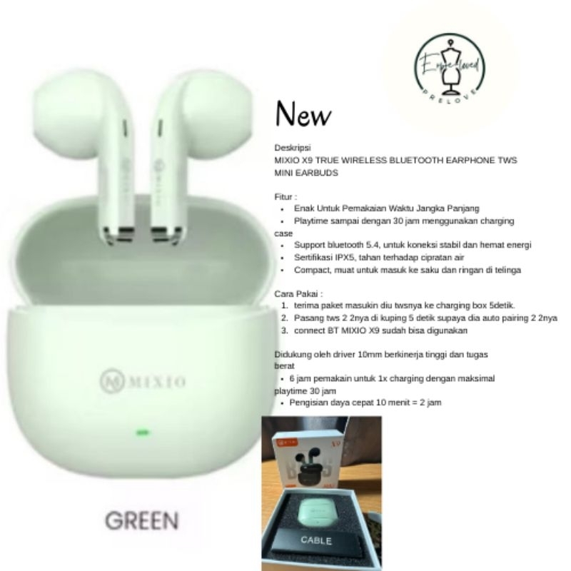 Earphones wireless mixio x9