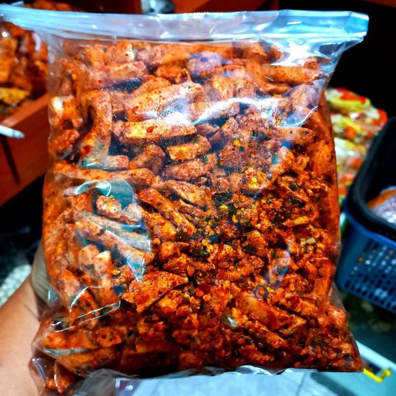 

Basreng Pedas Daun Jeruk 1KG cikruh bumbu melimpah
