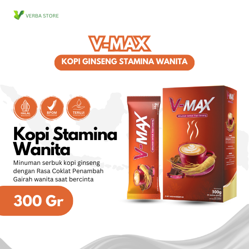 

V-MAX Kopi Stamina Wanita Kopi Ginseng Rasa Coklat Kopi VMAX Penambah Gairah Wanita BPOM HALAL