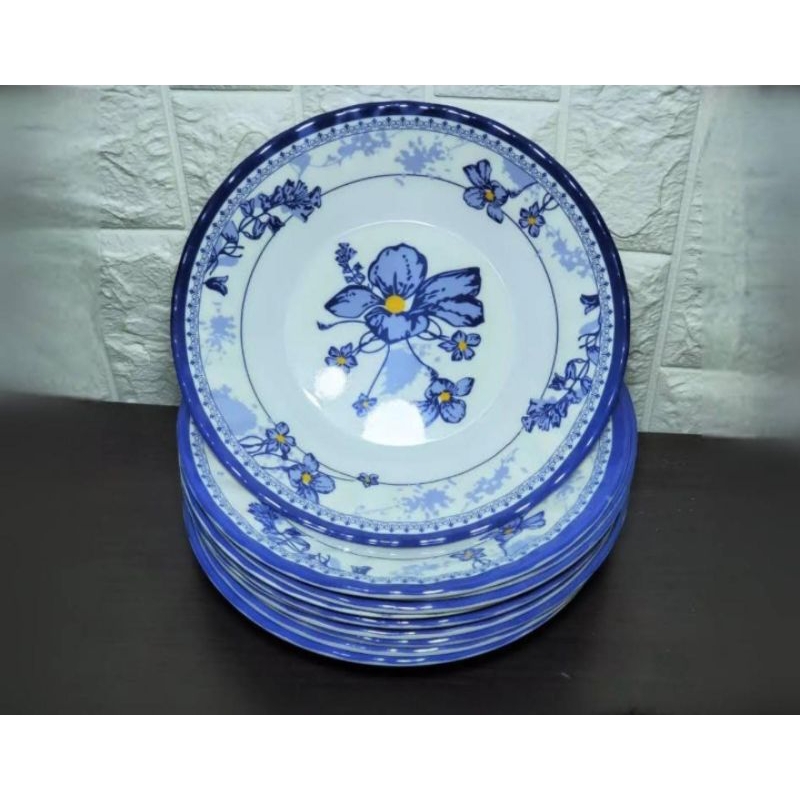 Piring Melamin 9 inc - Piring Melamin Motif Bunga - Piring Makan