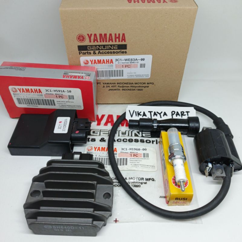 PAKET PENGAPIAN 5ITEM CDI ECU KIPROK BUSI KOIL YAMAHA VIXION OLD VIXION NEW ORI
