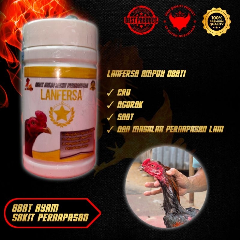 lanfersa obat herbal ayam sakit ngorok, flu dan snot