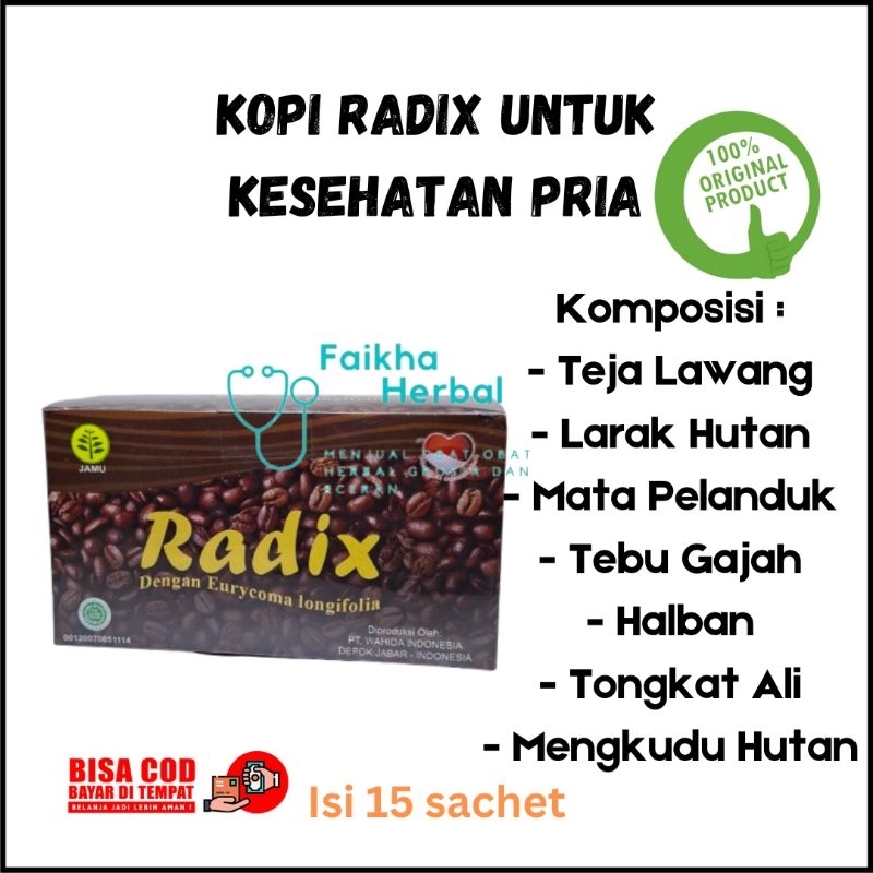 

Kopi Radix Herba Wahida Isi 15 Sachet Kopi Pria Kesehatan Alami Harga Per Boxs