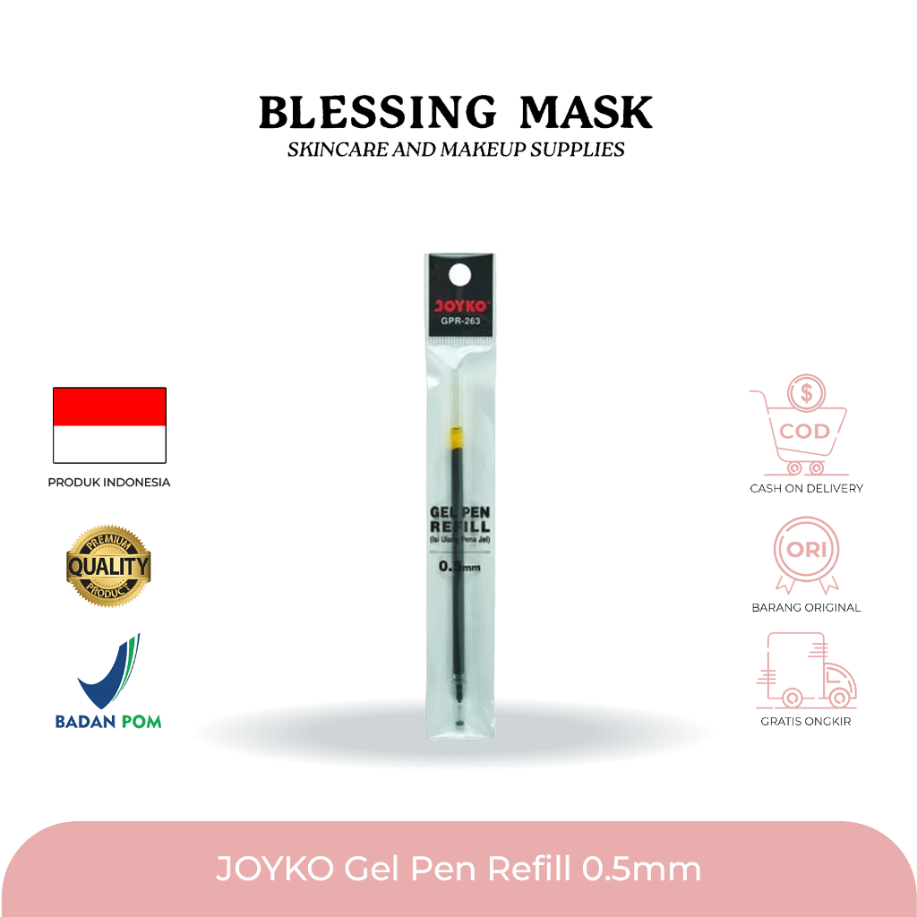 

JOYKO Gel Pen | Refill Isi Ulang Pen | Isi Pulpen Joyko GPR-263 | GPR-203 | 0.5 mm - Blessingmask ACC