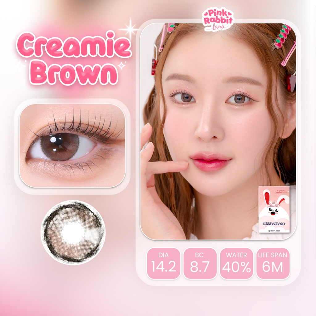 PINKRABBIT SOFTLENS CREAMIE BROWN - Normal, Minus 0.5 S/D 10.00 (1PCS/Sebelah) #softlensnyaman #soft