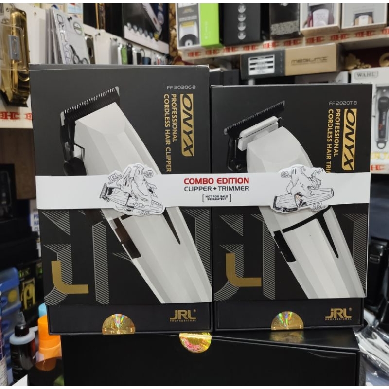 JRL Onyx Putih Combo Orginal Mesin Pencukur Rambut Clipper Trimmer Shaver Hairdryer JRL Putih White 