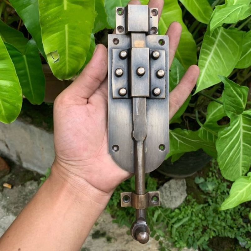 Grendel Pintu Rumah Kuningan Grendel Batavia Kuningan Antik 20cm Grendel Jendela antik klasik