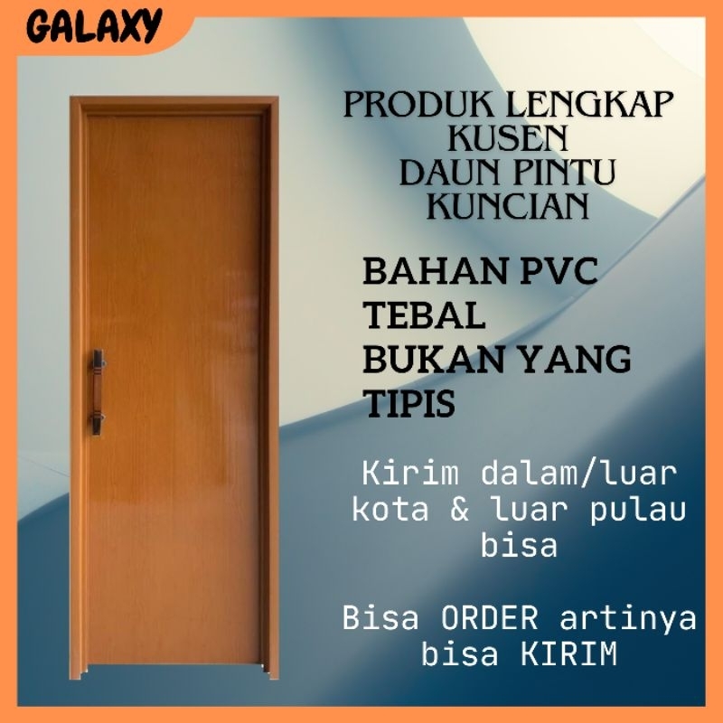 Pintu Kamar Mandi WC PVC Tebal Lengkap Kusen Pintu Handle Engsel