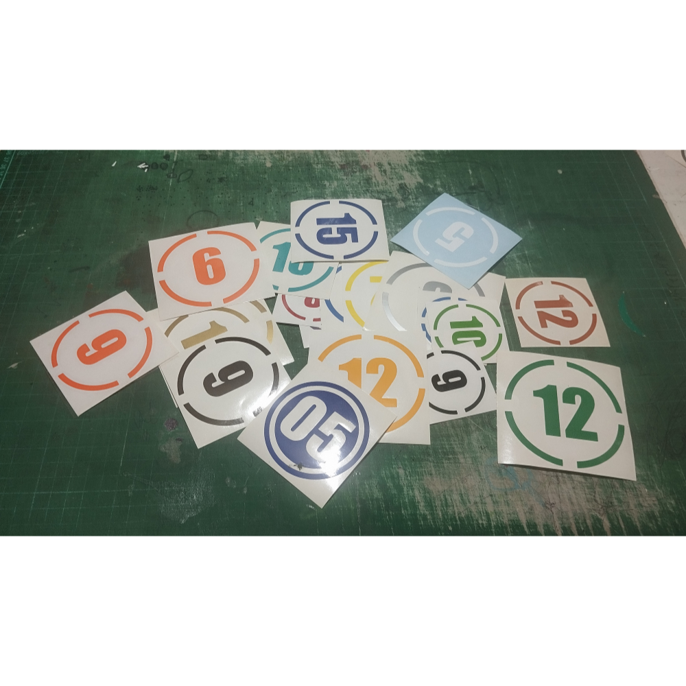 

Label Stiker Angka Model Bulat Strip Bahan Oracal Ukuran Diameter 27 cm