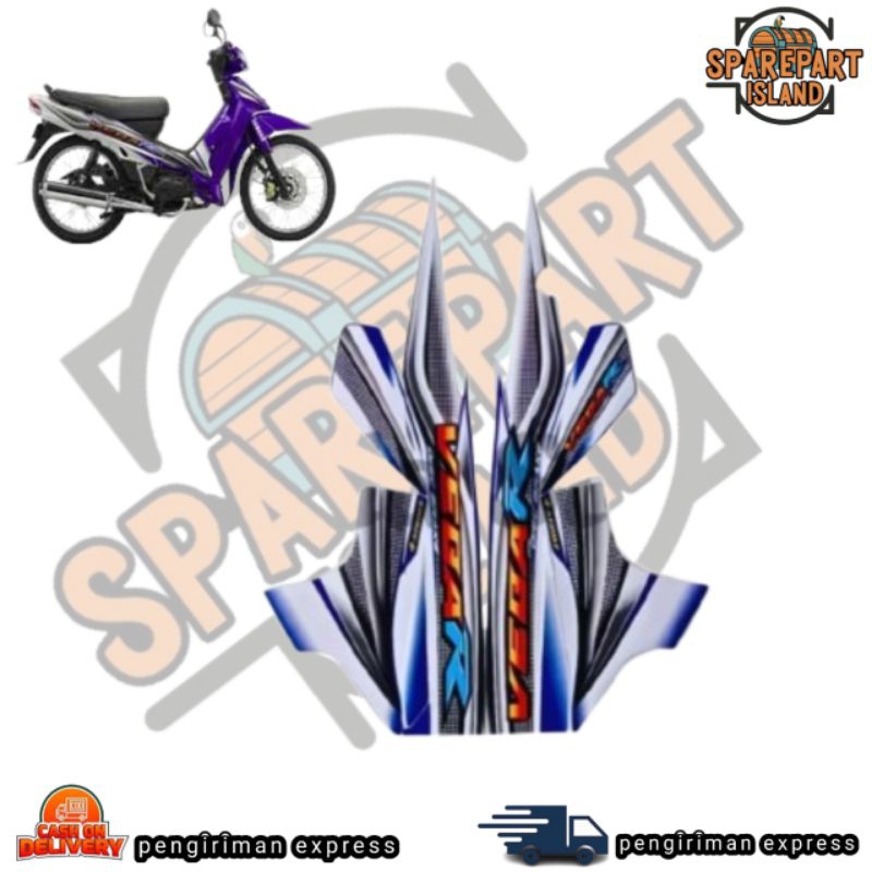 STRIPING MOTOR YAMAHA FIZ R BIRU PUTIH - STIKER FIZ R BIRU PUTIH