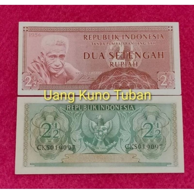 uang kuno dua setengah rupiah 2.5 Rupiah seri suku bangsa tahun 1956