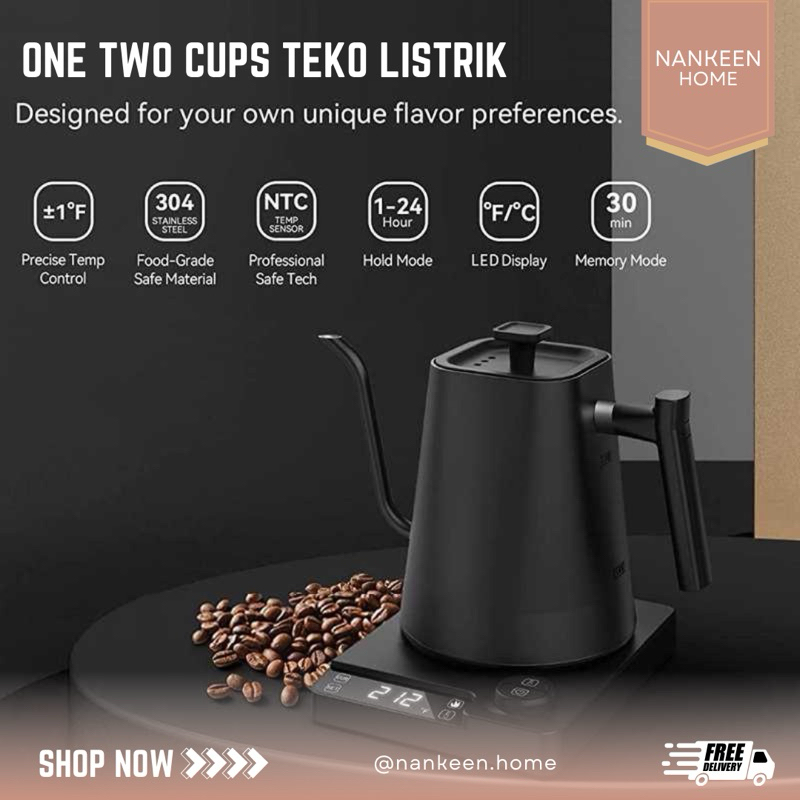 nankeen - One Two Cups Teko Listrik Kopi Leher Angsa/Teko Pemanas Air Elektrik/Teko Elektrik