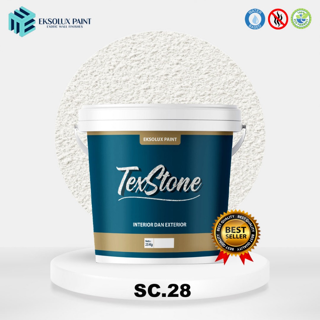 Cat Tekstur Dinding Kamprot Putih 25 Kg TEXSTONE - Cat Tembok Texture Kamprot White