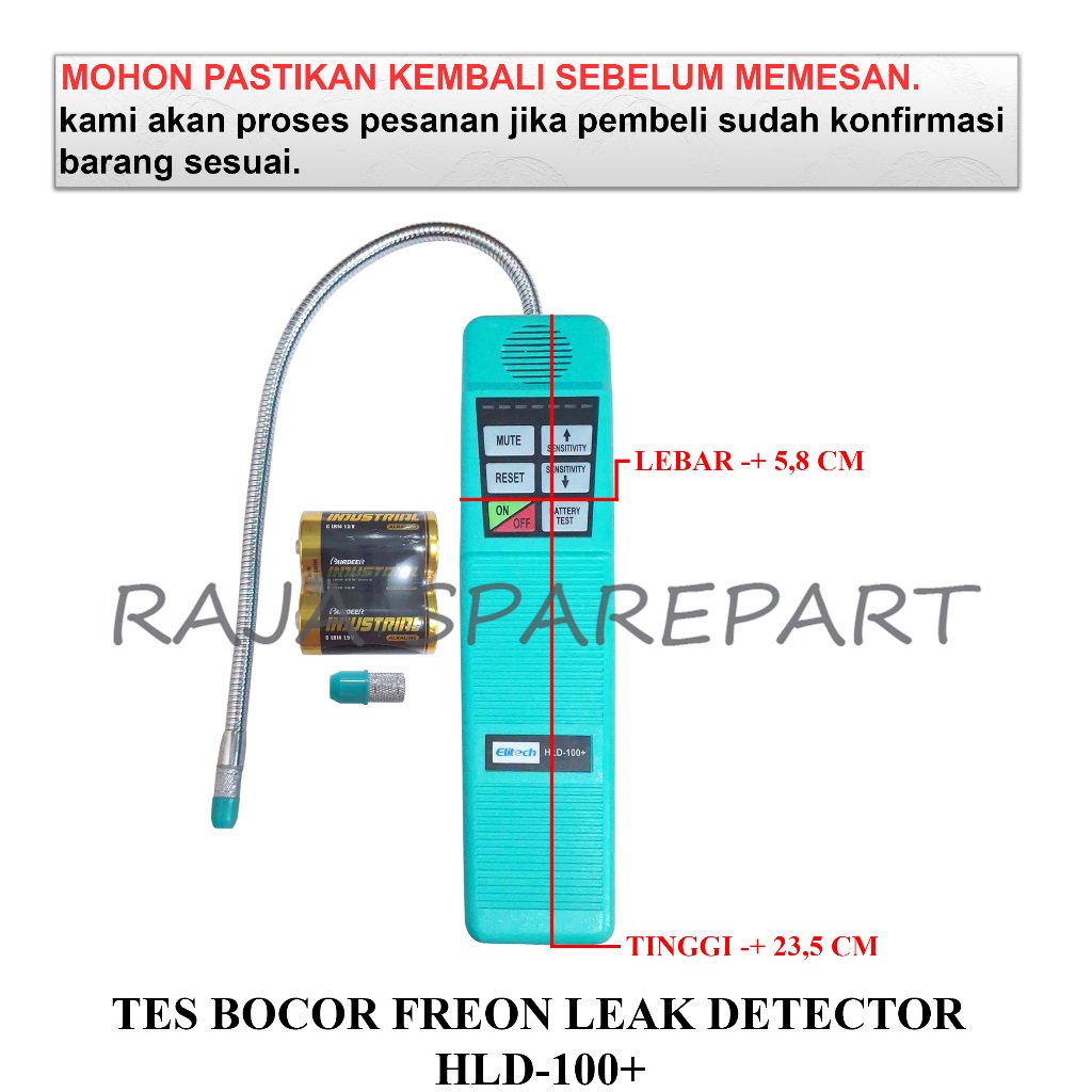 HLD HALOGEN LEAK DETECTOR / ALAT TES KEBOCORAN FREON / TES BOCOR FREON LEAK DETECTOR HLD-100+