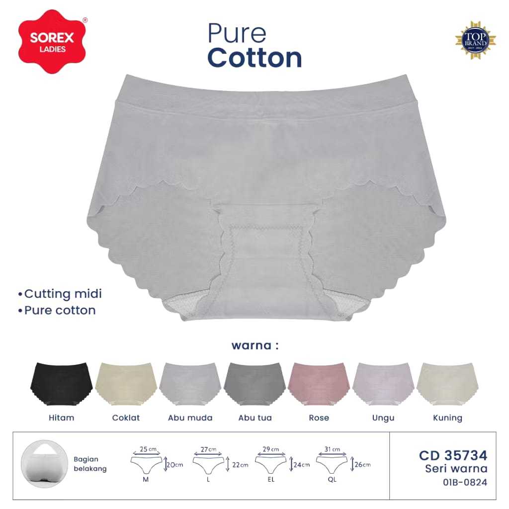 Cd Sorex 35734 Wanita katun Seamless Tanpa Jahit