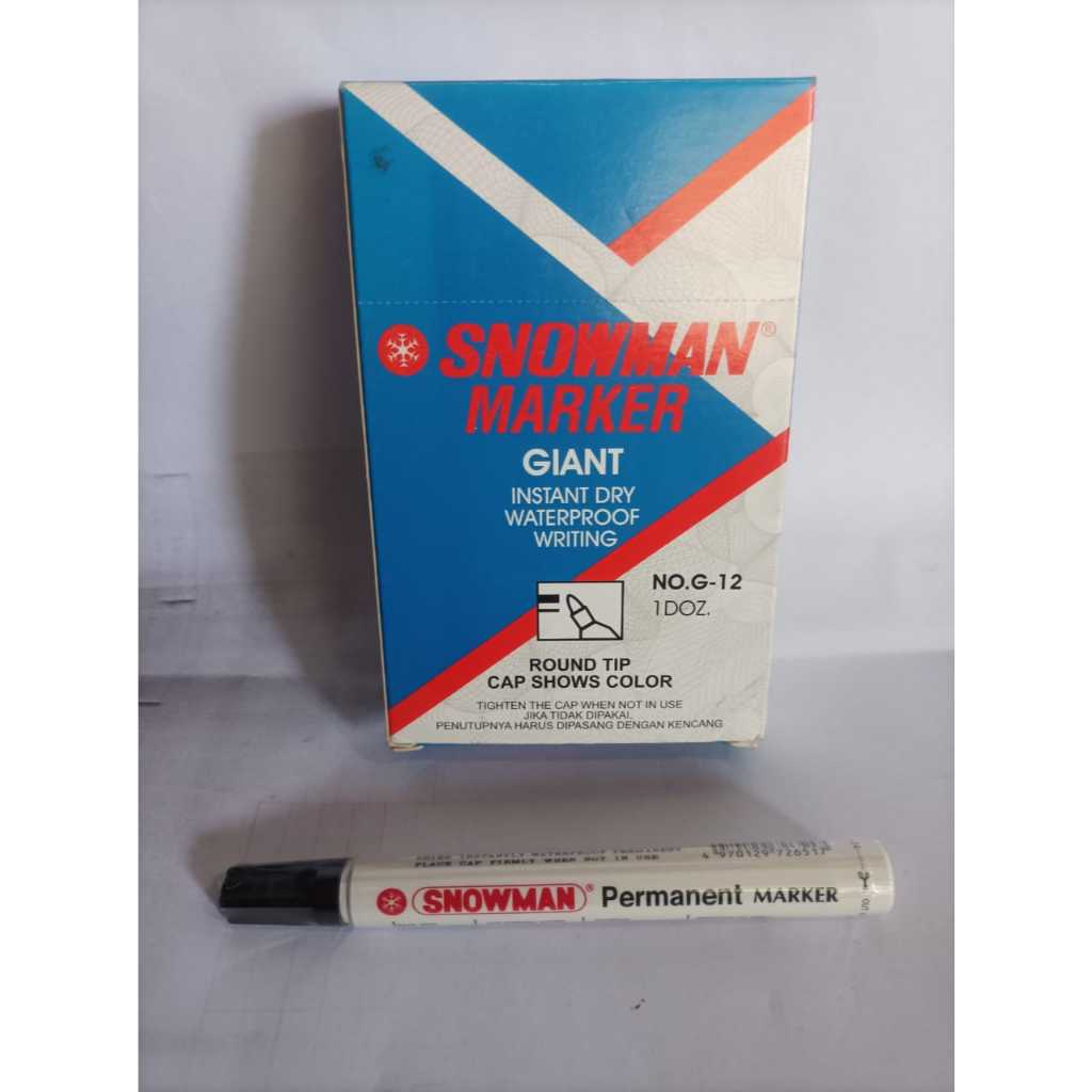

SPIDOL PERMANEN SNOWMAN WARNA HITAM / snowman marker giant TYPE G-12