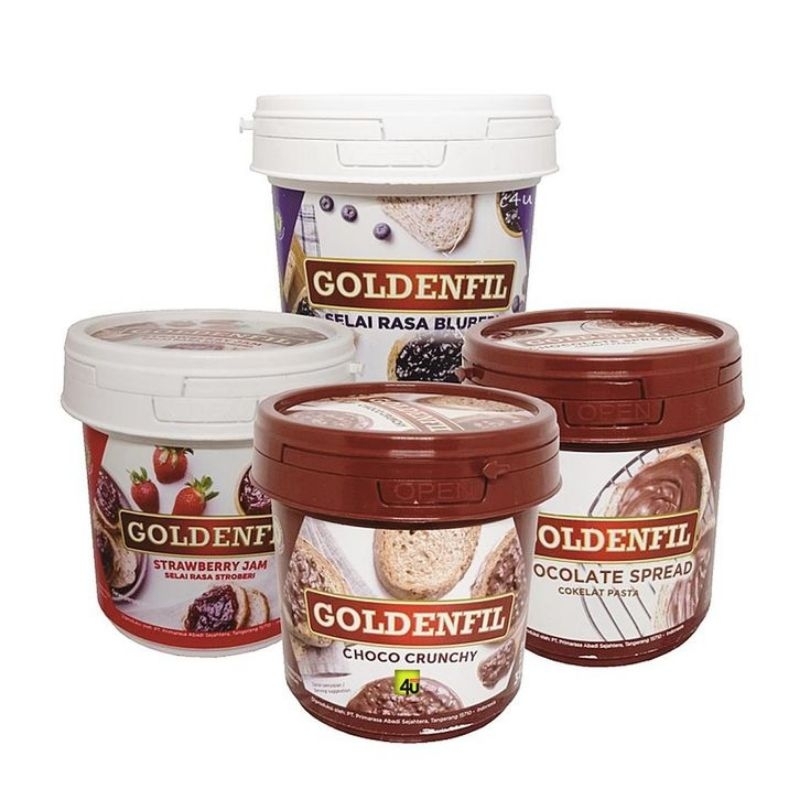 

GOLDENFIL 1KG SELAI CHOCO CRUNCHY GREENTEA CRUNCHY CLASIC CHOCO HAZELNUT TIRAMISU MILK CHOCOLATE STRAWBERRY BLUBERRY JAM