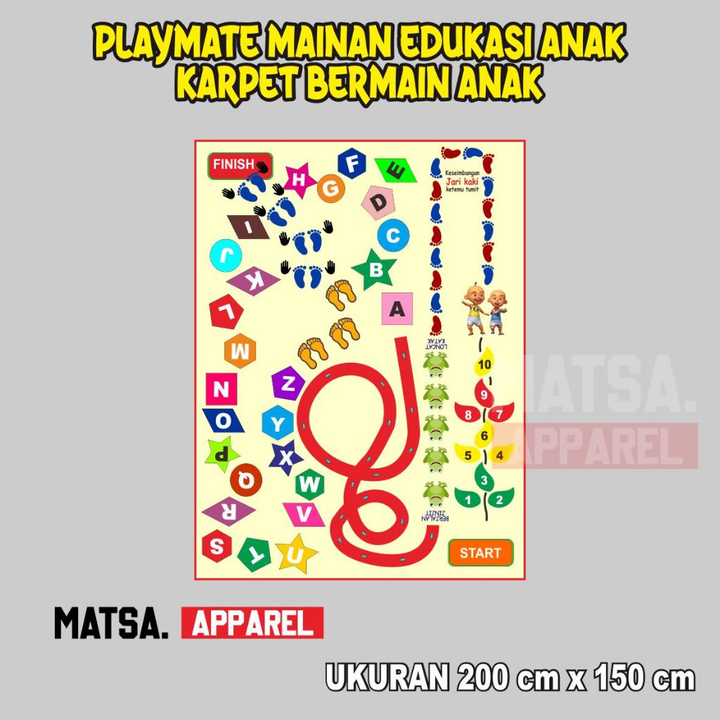 Playmate Mainan Edukasi Anak /Karpet Bermain Anak/Ukuran 200x150