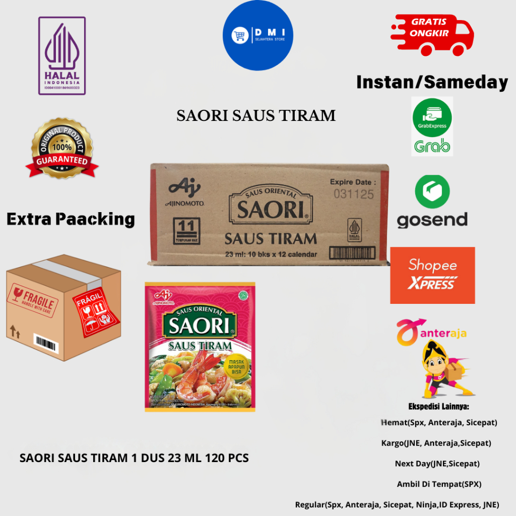 

SAORI Saus Tiram Oriental Oyster Sachet 23ml 1 DUS