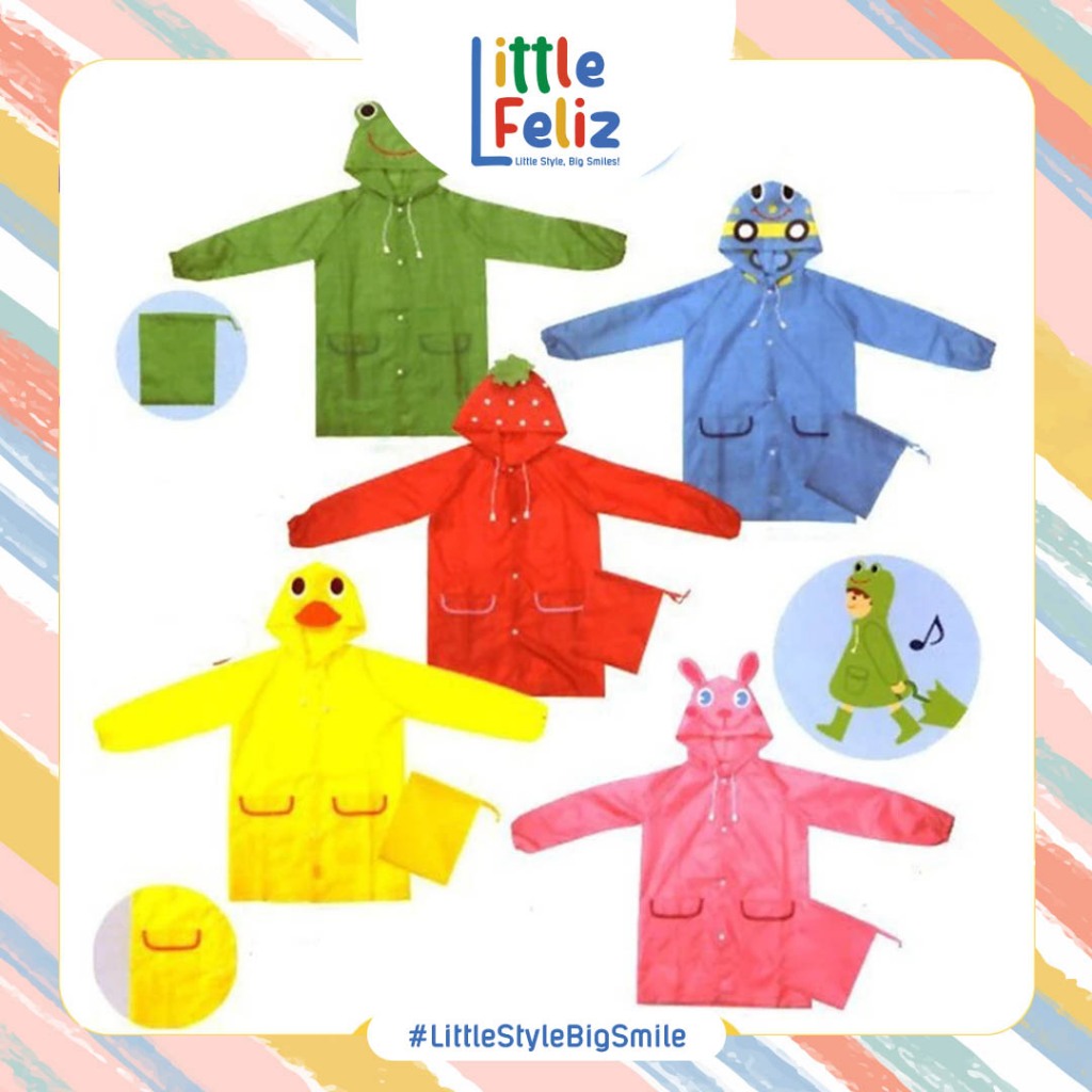 littlefeliz BA41 Jas hujan anak jas hujan ponco anak jas hujan lucu anak CUTE LUCU CAKEP GEMES  COWO