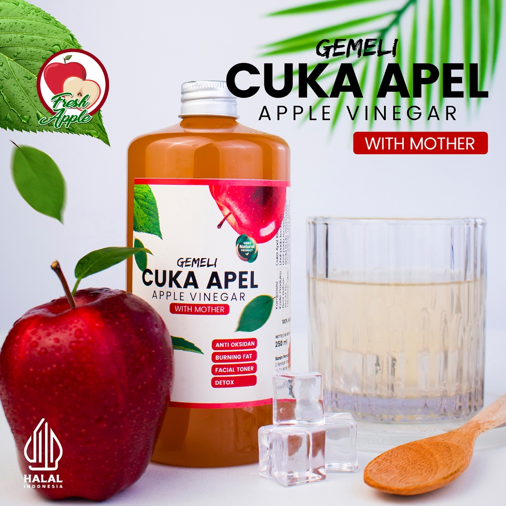 

Gemeli Cuka Apel Asli With Mother 500ml & 1000ml