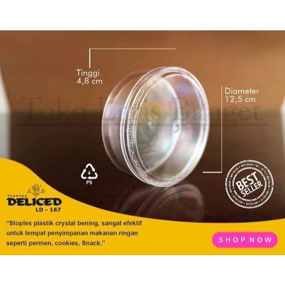 

Toples Kue Kering Bulat Delice 250gr LD 167 / 1 Dus Isi 12 Pcs