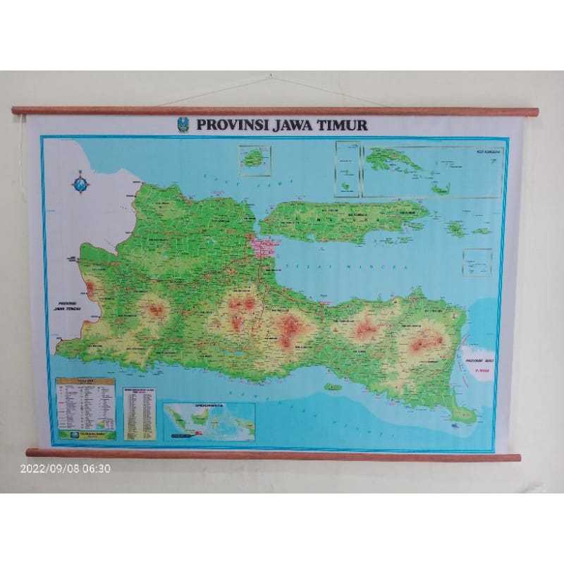 

Peta Bingkai Provinsi Jawa Timur Besar ukuran 175x115 cm