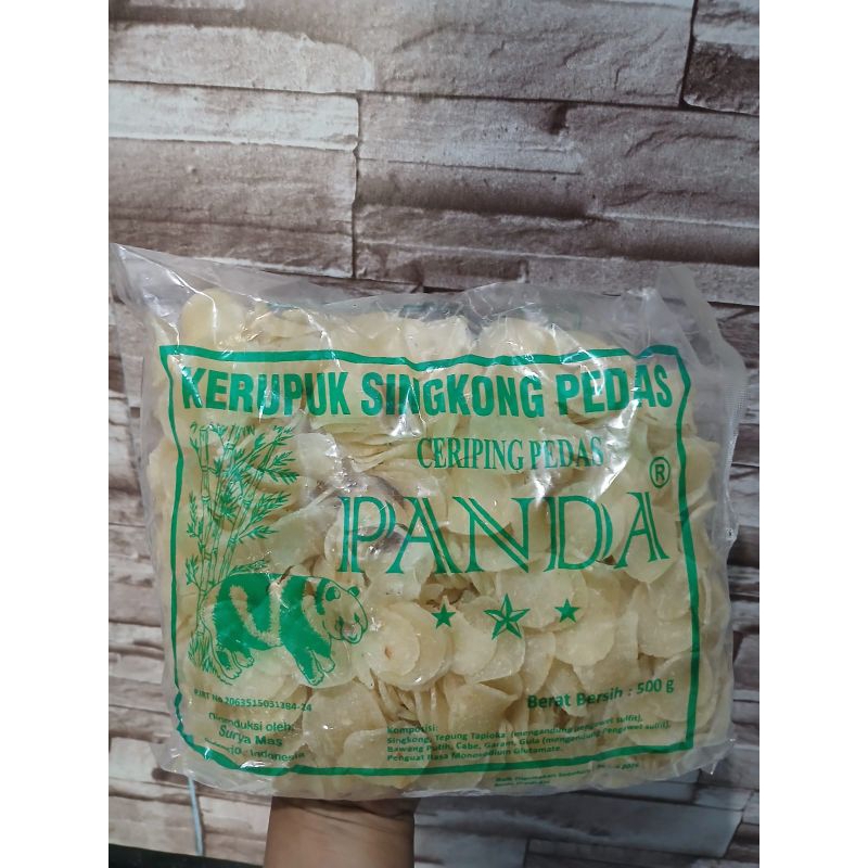 

Keripik Kerupuk Singkong Pedas Cap Panda 500 gram dan Cap Unyil 250 gram