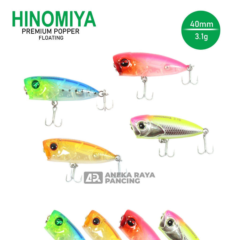 UMPAN HINOMIYA PREMIUM POPPER FLOATING 40MM 3.1GR (8078) / Lure Floating / Lure Hinomiya / Best Sell