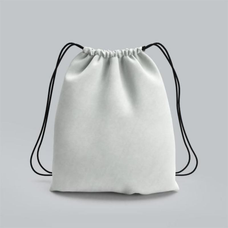 Tas Serut Polos Bahan Blacu Eco Print