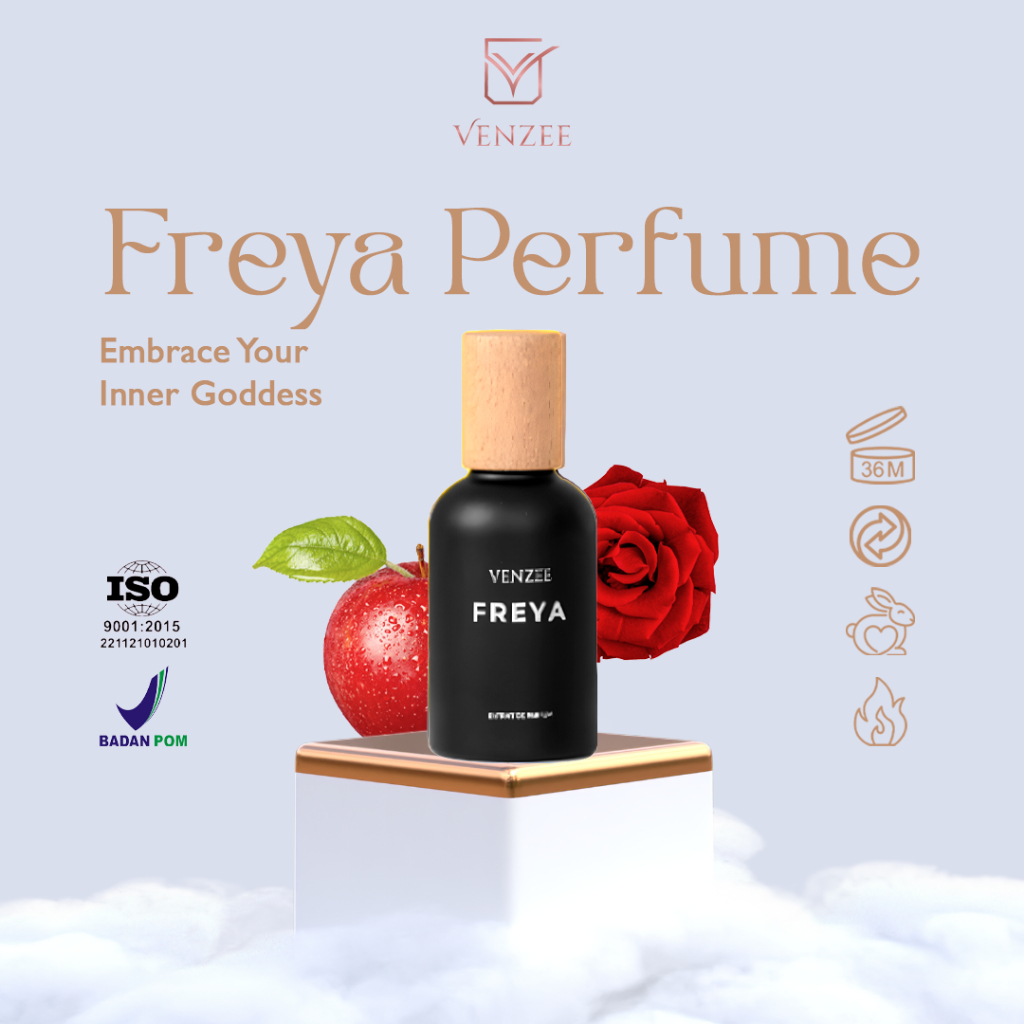 Parfum Wanita Venzee Freya Extrait De Parfum 30ml Wangi Tahan Lama Aroma Fruity Sandalwood Cedarwood