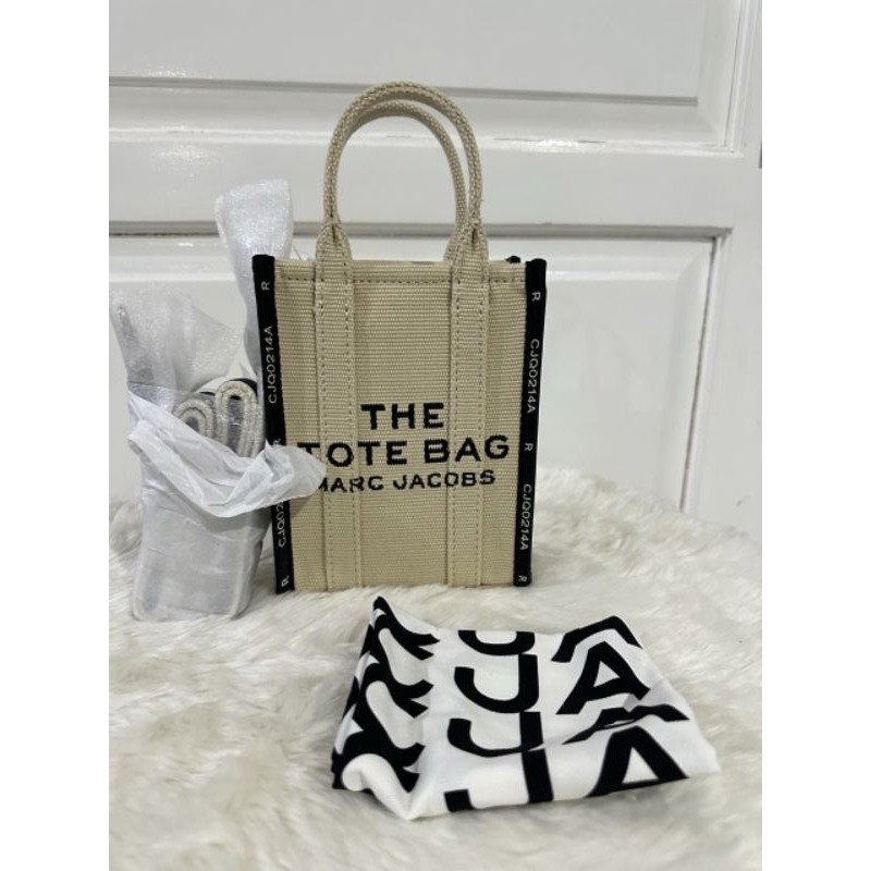 Marc Jacobs The Jacquard Mini Tote Bag Warm Sand