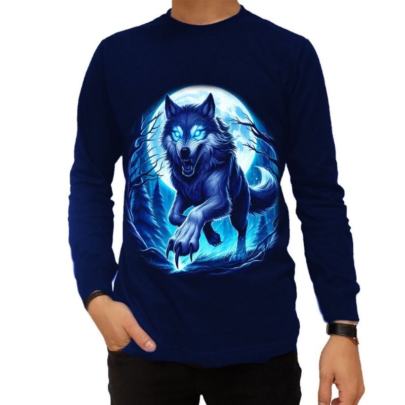 Kaos Distro Pria Lengan Panjang Serigala Keren Terbaru Baju Pria Kekinian Termurah Terlaris 2024 Tsh