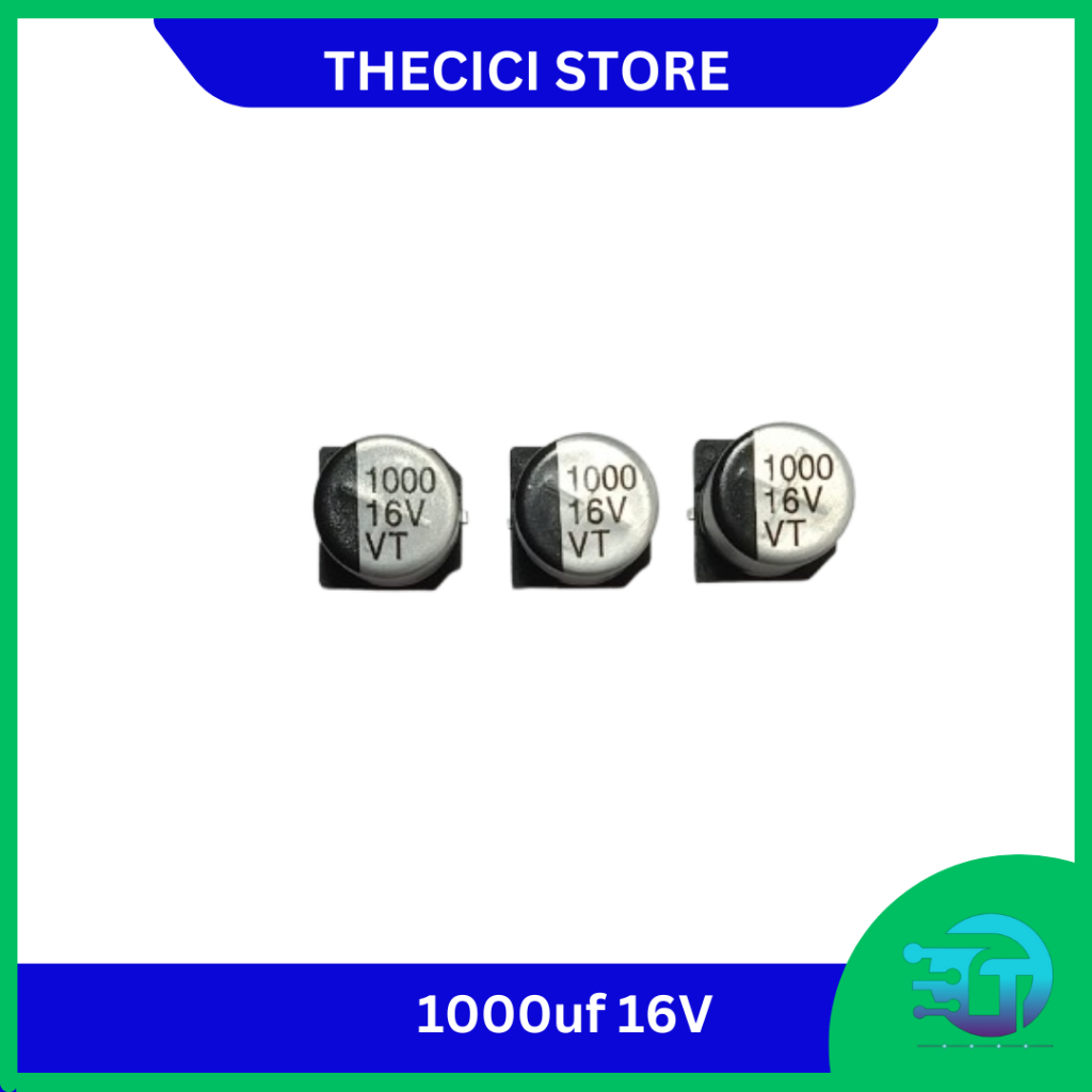 Capasitor kapasitor SMD 1000uf 1000 uF 16V 16 V Elco tabung capacitor