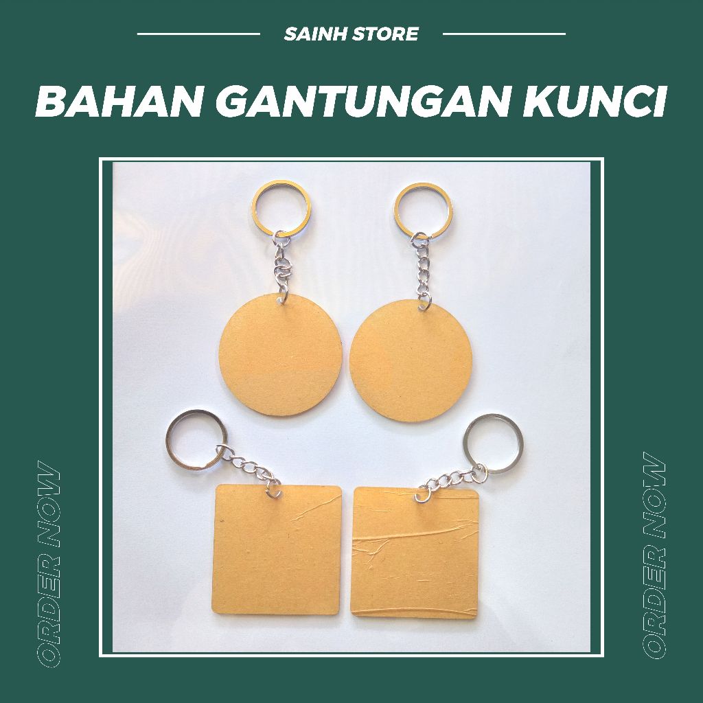 Akrilik Bahan Gantungan Kunci Warna Bening