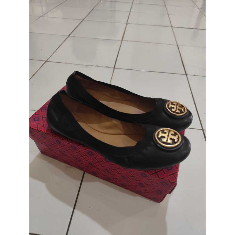 Preloved sepatu TB tory burch caroline 2 ballet original second / preloved sepatu flat wanita second