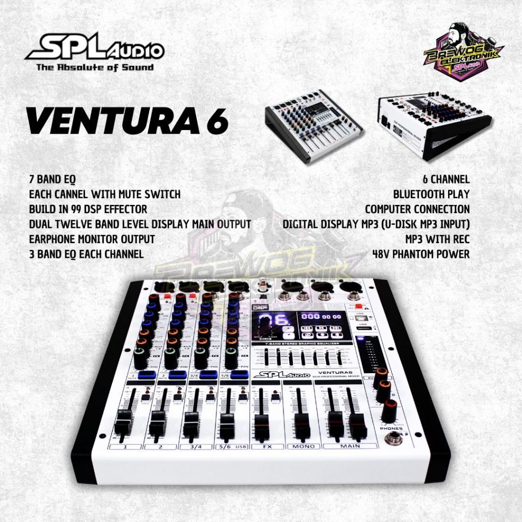 MIXER SPL 6 CHANNEL VENTURA 6 ORIGINAL BREWOG SPL AUDIO
