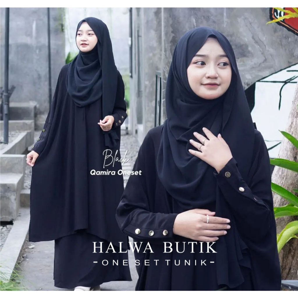 One Set Stelan Long Tunik Premium Remaja dan Dewasa ,Baju muslim Cringkel Daily Casual Set Rok Anak 