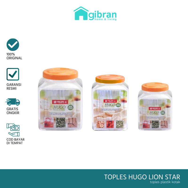 Toples Tutup Plastik Segi PP-50 PP-51 Hugo Square Jar 200 (3L) 201 (4L) Lion Star Tebal dan Serbagun