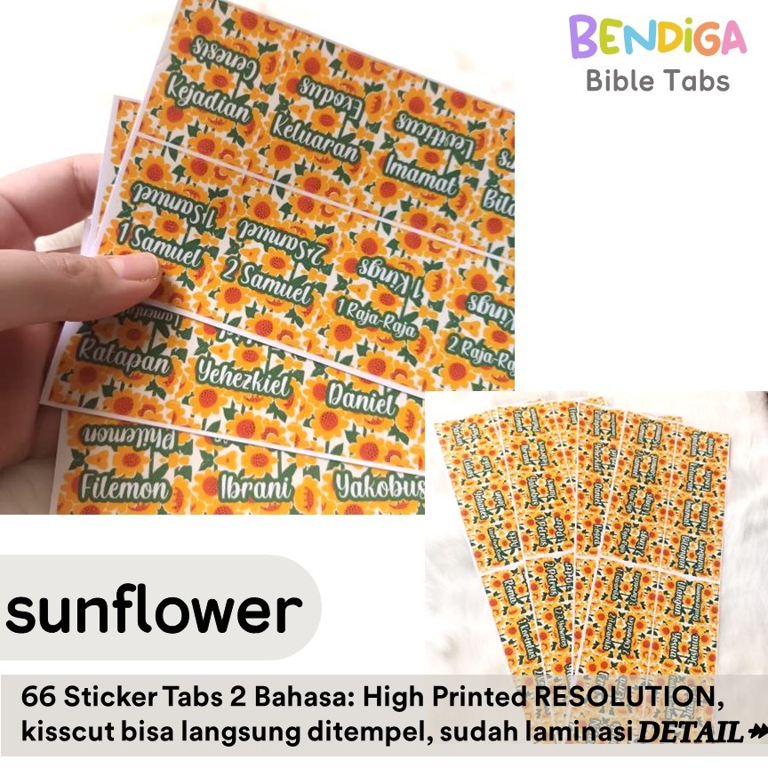 

[BENDIGA GBU KECIL- SUNFLOWER DAN MOTIF LAIN] Stiker Index Alkitab Dua Bahasa TB Ukuran Kecil Holy Bible New International Version (NIV) - Ukuran Kecil