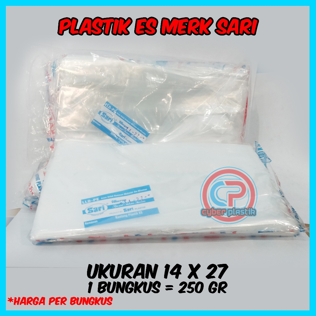 Plastik PE sari 14 X 27 | plastik Es | Plastik Minyak | plastik santan | plastik tahan panas ukuran 