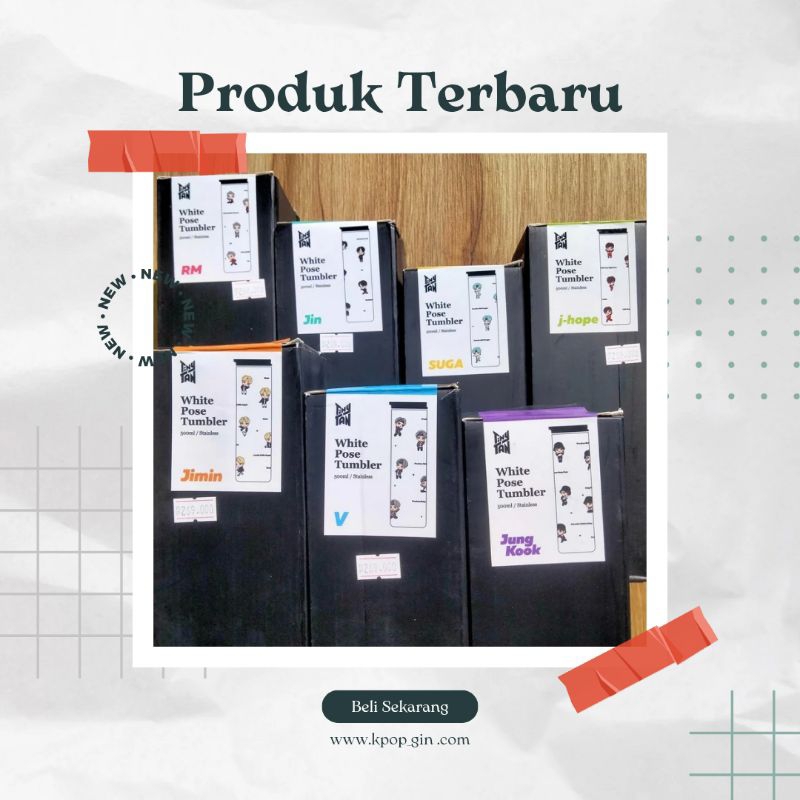 TinyTan White Pose Tumbler BTS Karakter