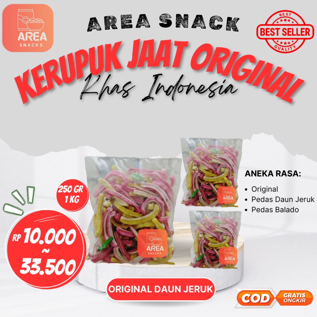 

KERUPUK SEBLAK JAAT BETON ORIGINAL DAUN JERUK/ORIGINAL DAUN JERUK VARIAN KEMASAN 500gr 250gr 1 kg