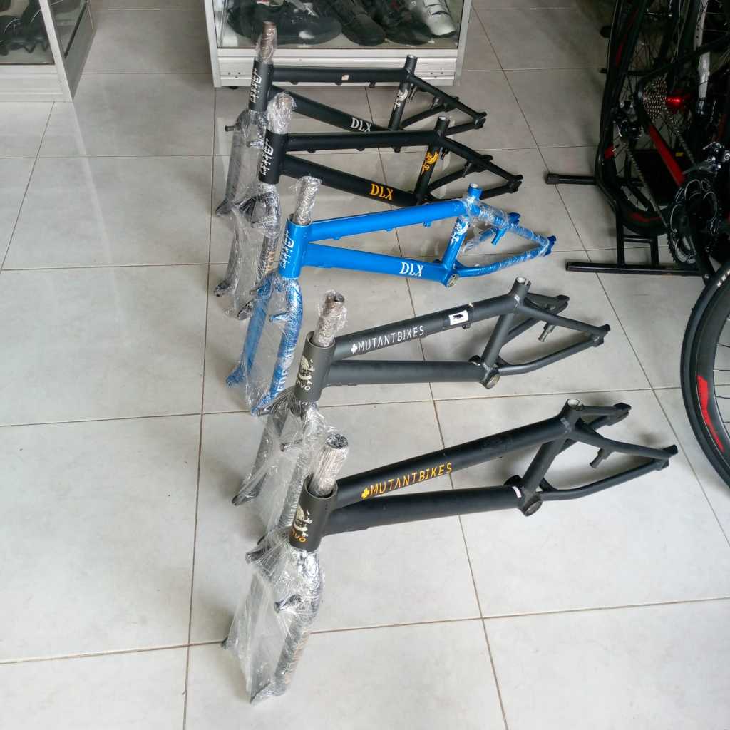 Frame batangan + fork sepeda BMX Haro chromoly Mutant bike alloy v brake maupun ubrake